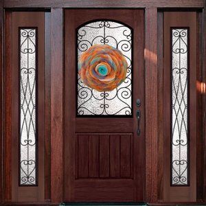 Orange blue "Gas Pedal" Rose wall art